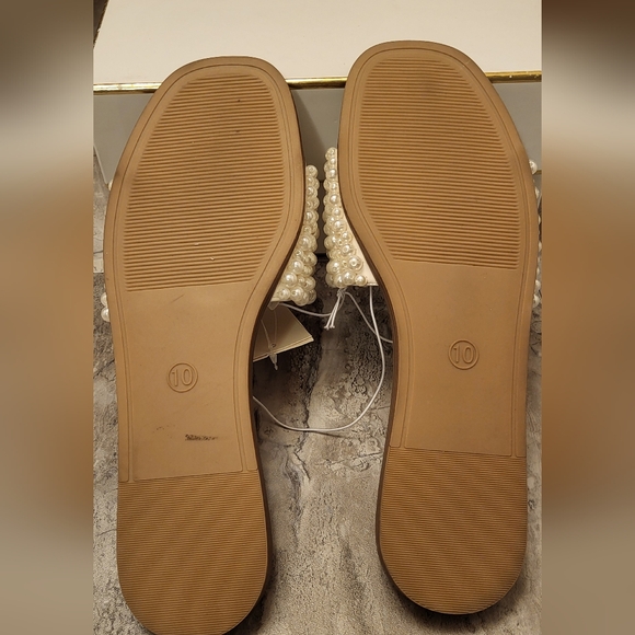 A New Day, Pearl Embellished Cream Sandals - Picture 9 of 9